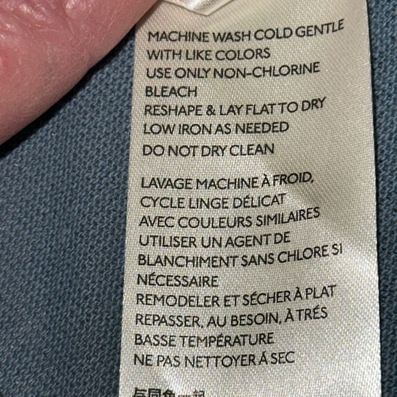 Free People Washed Blue Yellow Combo  Knit Detail Top We The Free Size L - Picture 8 of 8